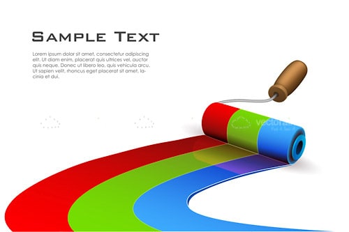 Colourful Painted Roller with Sample Text